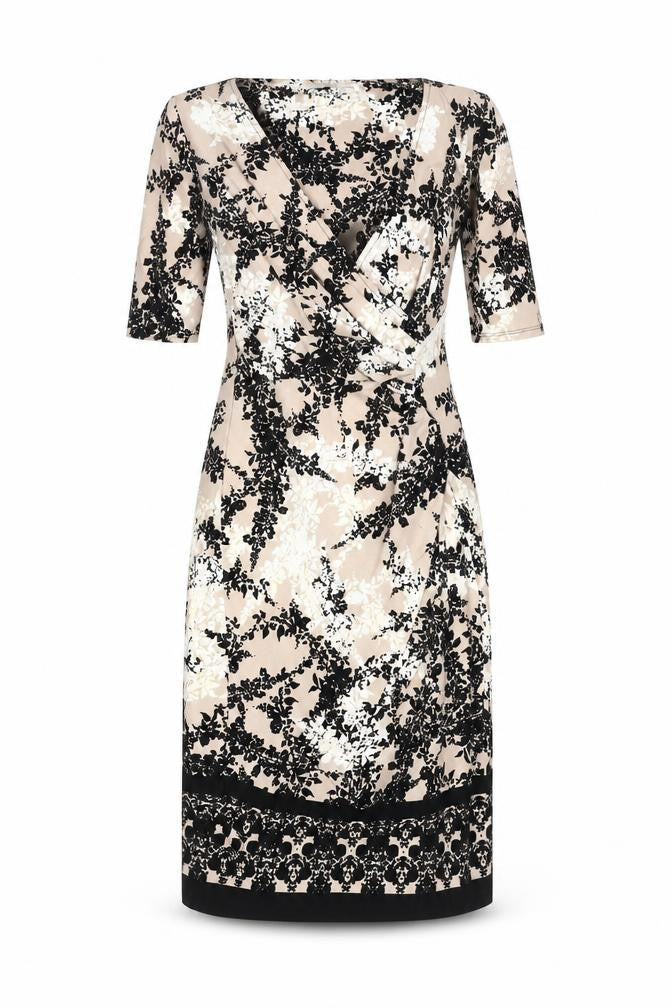 Marks & Spencer Women's Beige Floral Dress Size 10