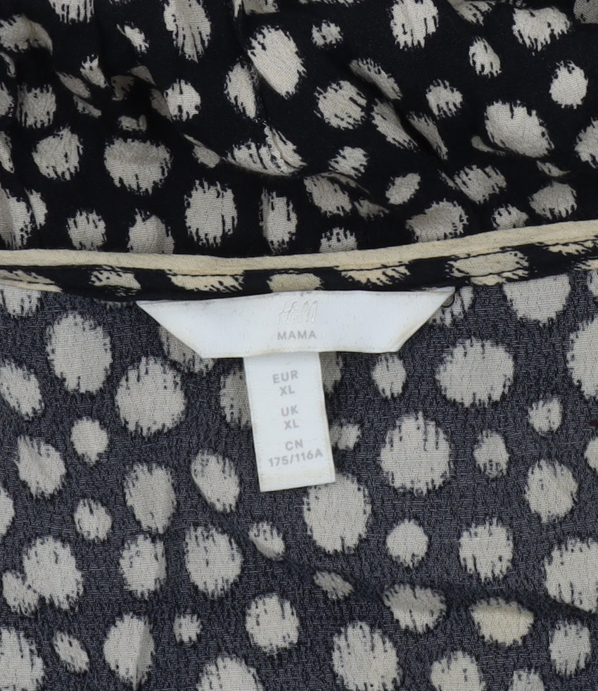 H&M Women's Black Polka Dot Maternity Dress XL