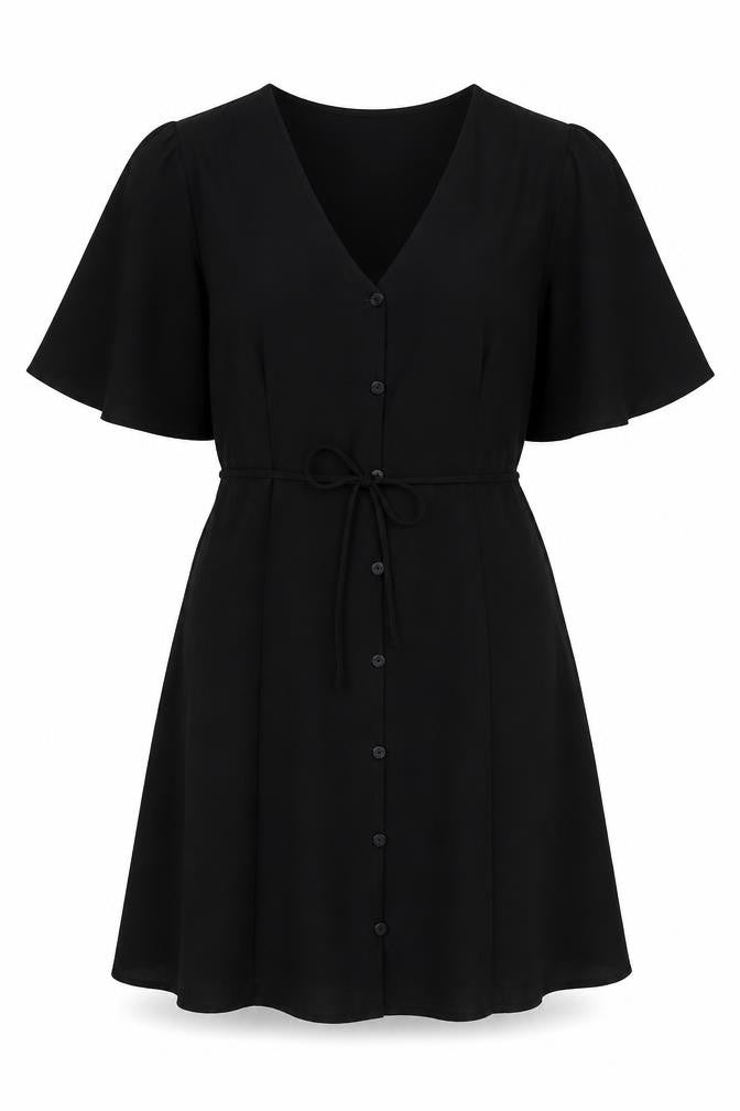 ASOS DESIGN Black Women's Dress Size 10 V-Neck