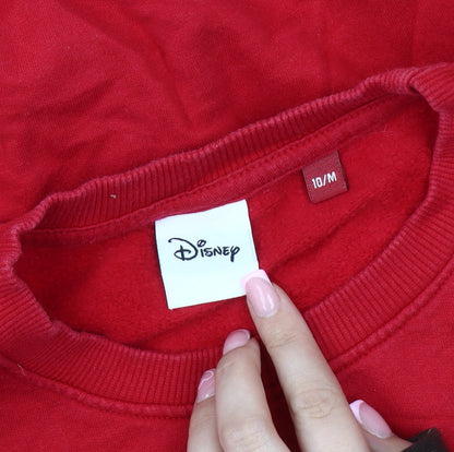 Preloved Disney Unisex Red Mickey Sweatshirt, Size 10, Pullover - Detail
