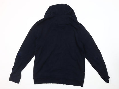 Back view of ESPRIT Men's Blue XL Hooded Basic Jacket