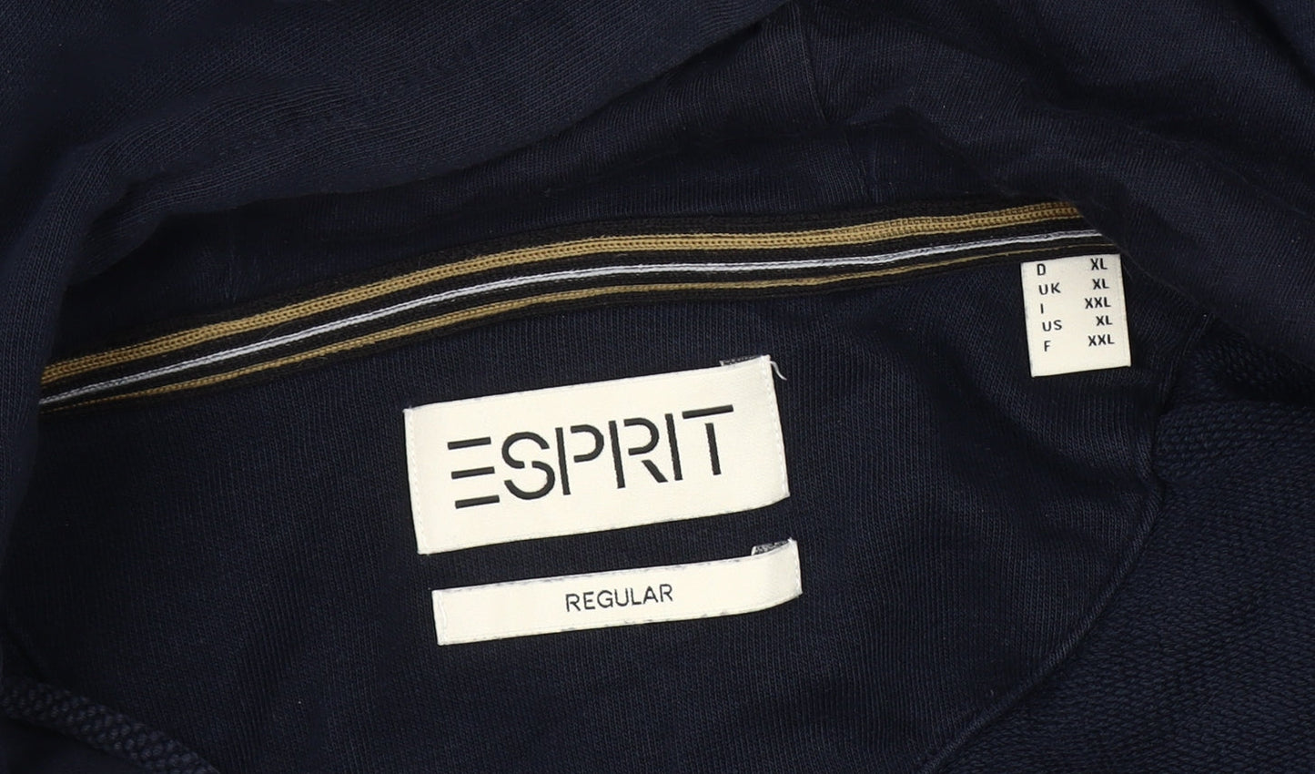 Esprit Men's Blue XL Hooded Basic Jacket