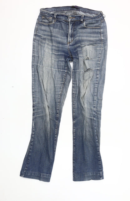 Next Women's Distressed Blue Straight Jeans Size 8