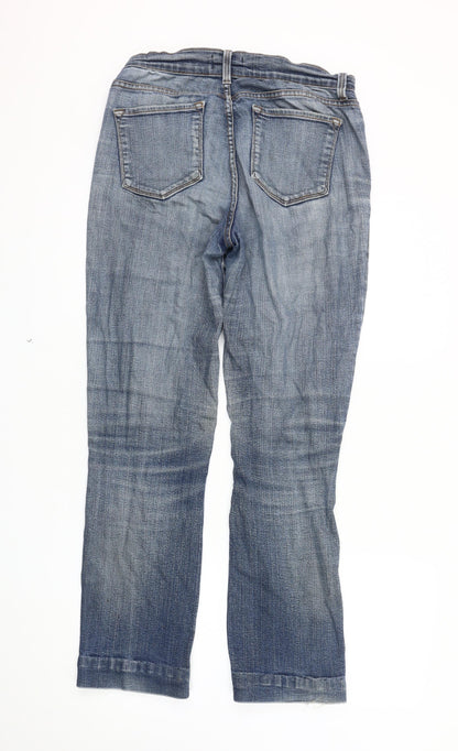 Next Women's Distressed Blue Straight Jeans Size 8