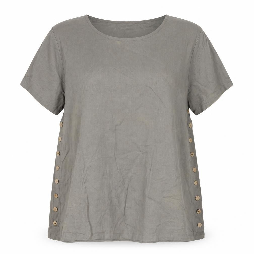 Alice Collins Women's Grey Button Accent Top Size 20