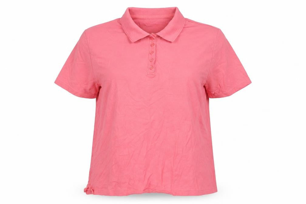 ISLE Women's Pink Cotton Polo Shirt XL Casual Plus