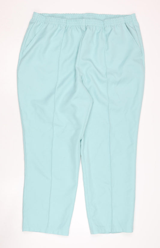 Damart Women's Blue Trousers Size 22 Elastic Waist