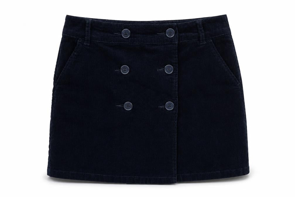 Crew Clothing Co. Women's Blue Button Skirt, Size 10