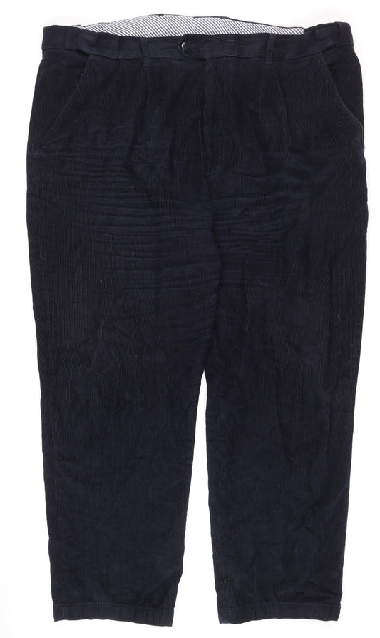 Clifford James Men's Blue Corduroy Trousers, Size 44