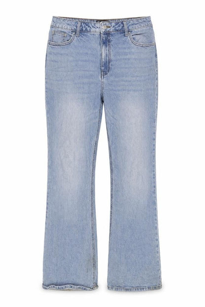 Front view of ASOS Women's Blue Straight Jeans, 8XL, Distressed, Good Condition