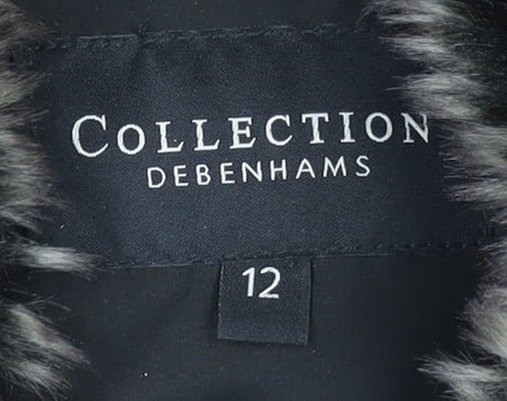 Debenhams Women's Black Puffer Jacket Size 12