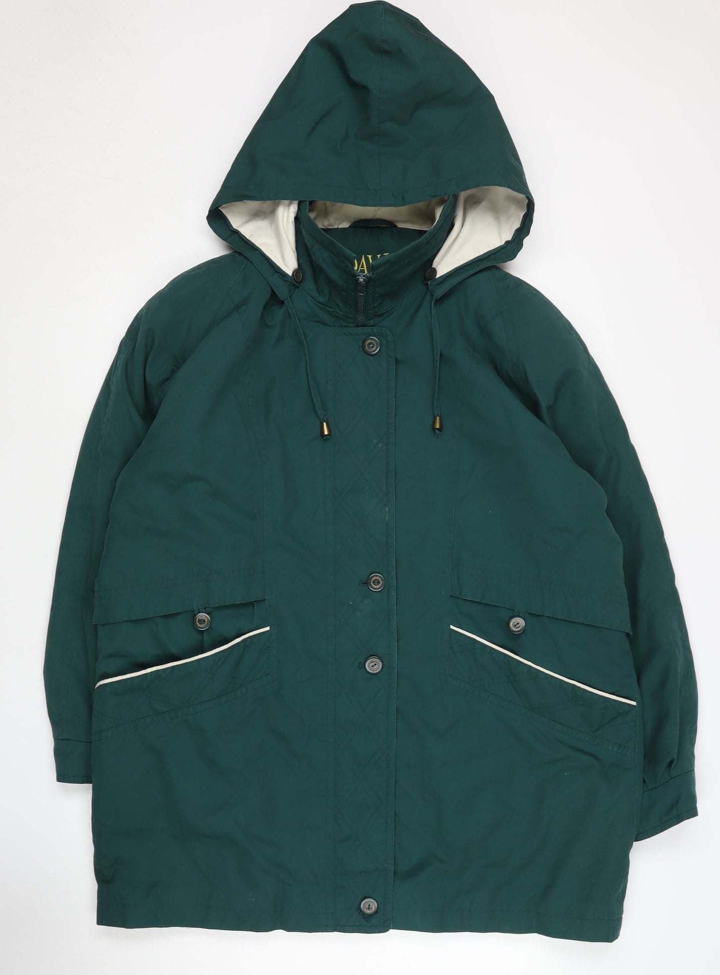 David Barry Women's Green Coat Size 18 Hooded Insulated