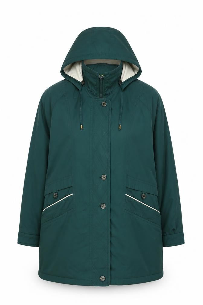 David Barry Women's Green Coat Size 18 Hooded Insulated
