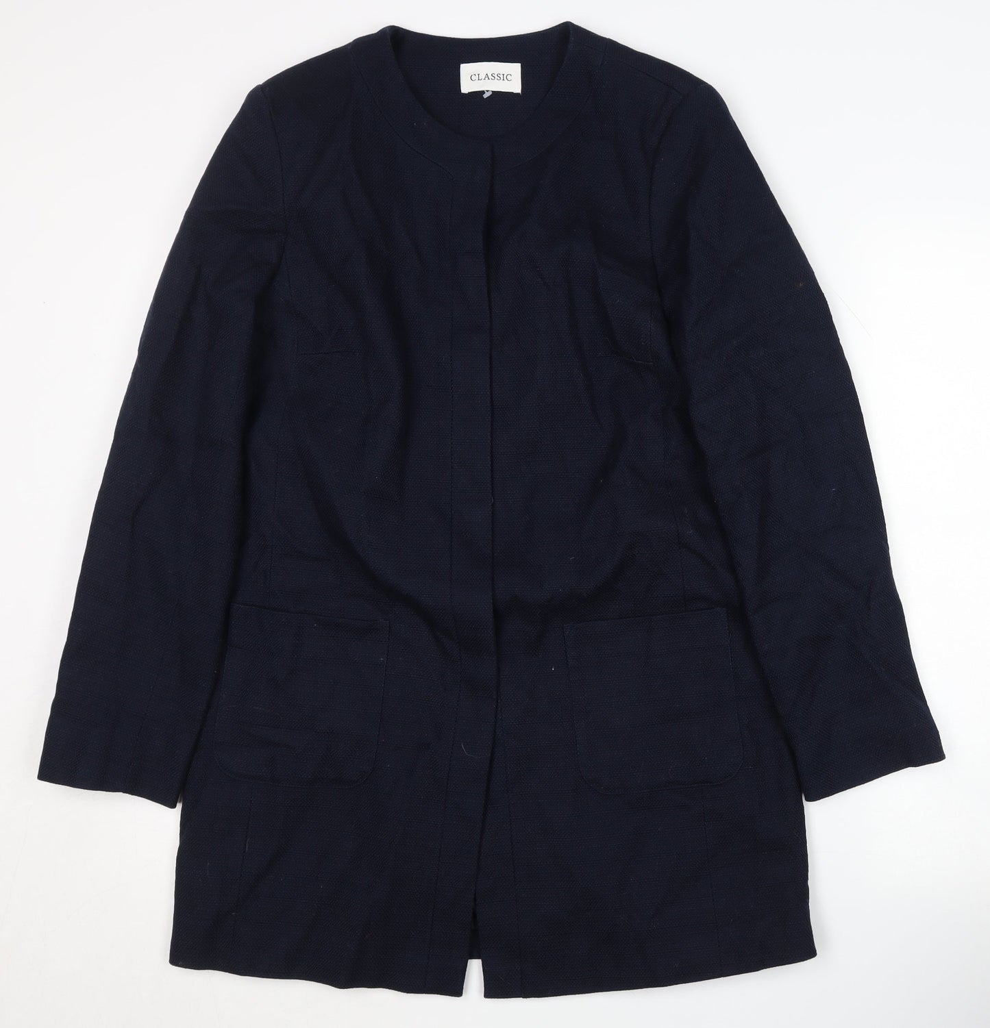 Marks & Spencer Women's Blue Cotton Mid-Length Coat