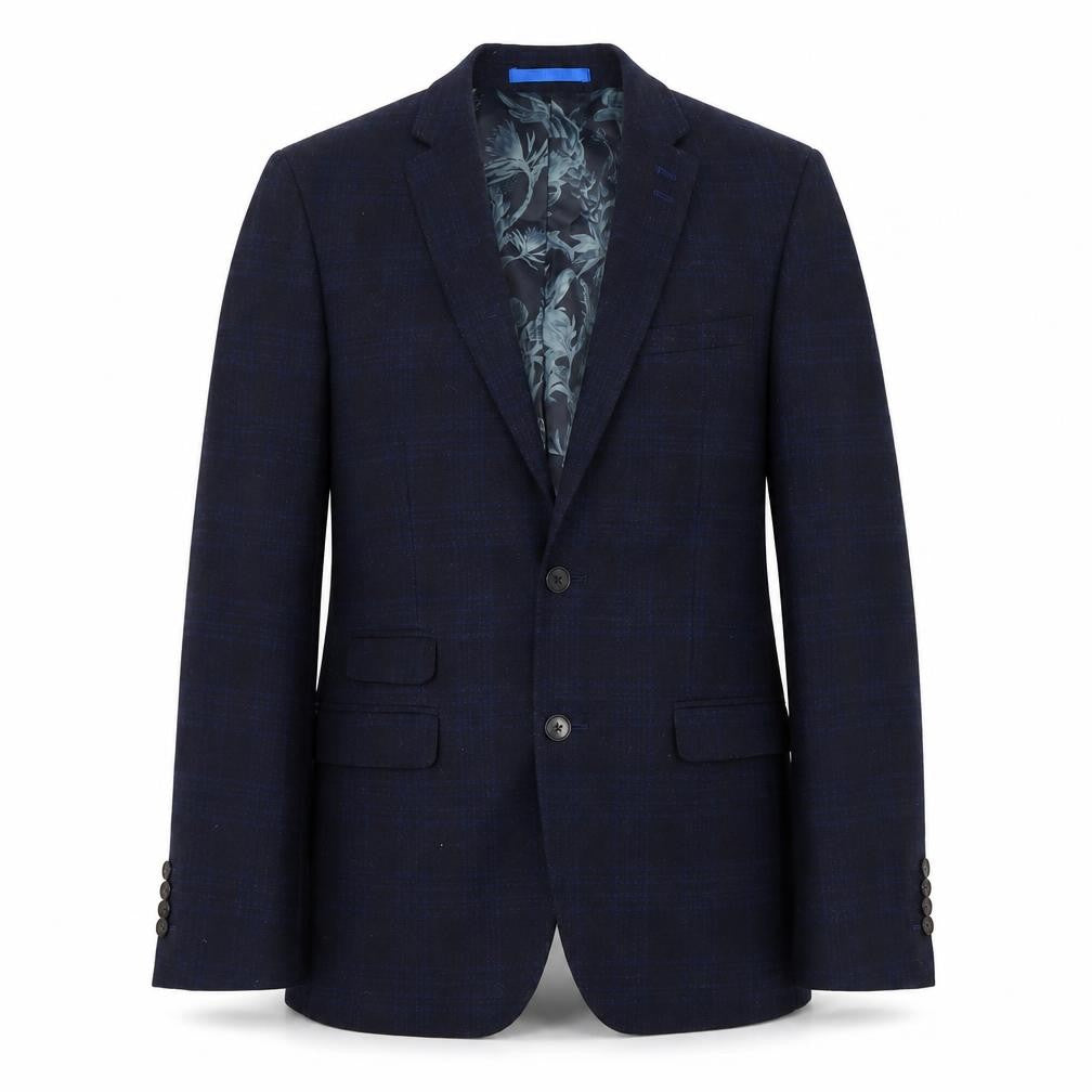 Moss London Men's Blue Check Regular Blazer