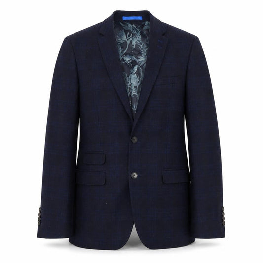 Moss London Men's Blue Check Regular Blazer
