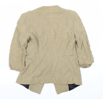 Zara Women's Beige Blazer Size XS Regular Fit Linen