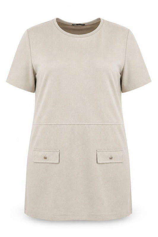 Zara Women's Beige Shift Dress XL - Casual Spring Wear