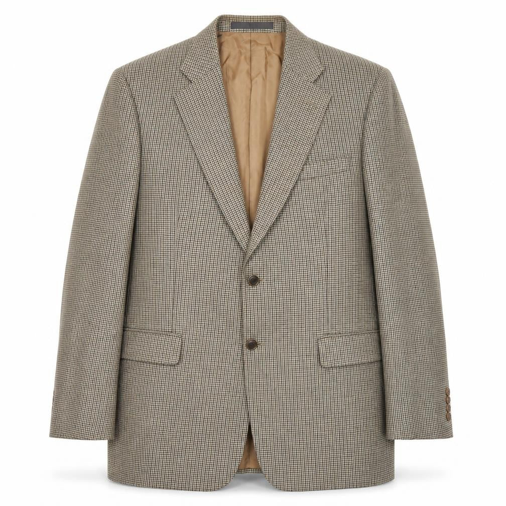 Marks & Spencer Men Beige Check Wool Blazer 42L