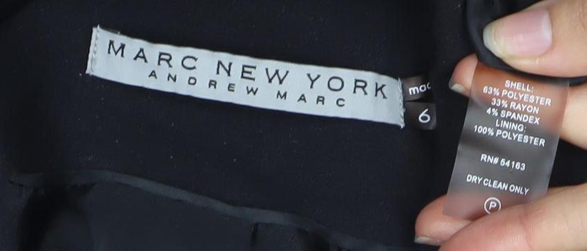 Marc New York Women's Black Blazer Size 6 Long Sleeve