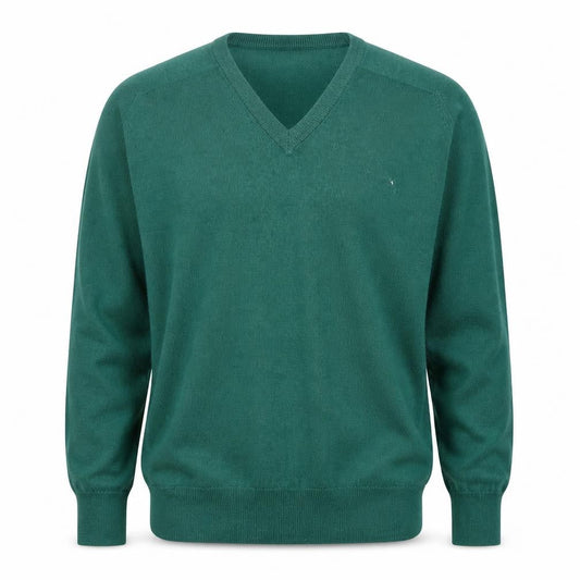 Wolsey Men's Green V-Neck Pullover Jumper L