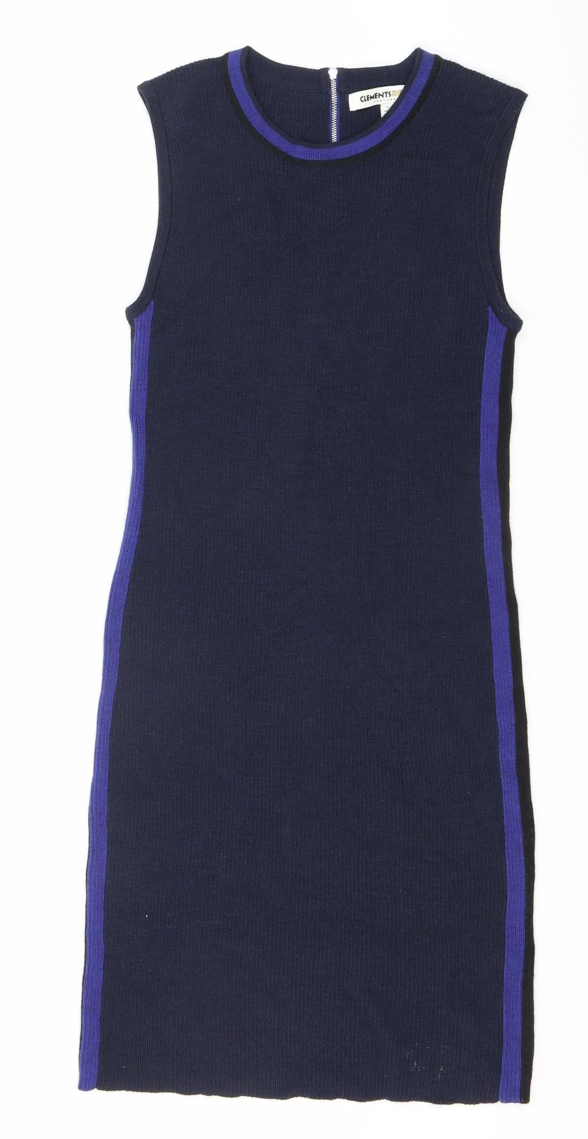 Clements Ribeiro Women's Blue Dress, UK 14, Sleeveless, Zip