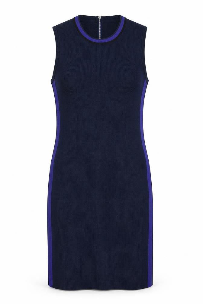 Clements Ribeiro Women's Blue Dress, UK 14, Sleeveless, Zip