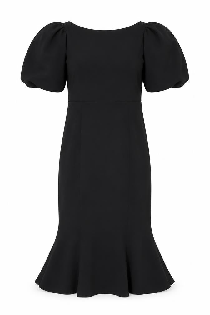 Next Black Puff Sleeve Dress - Size 10 Women's