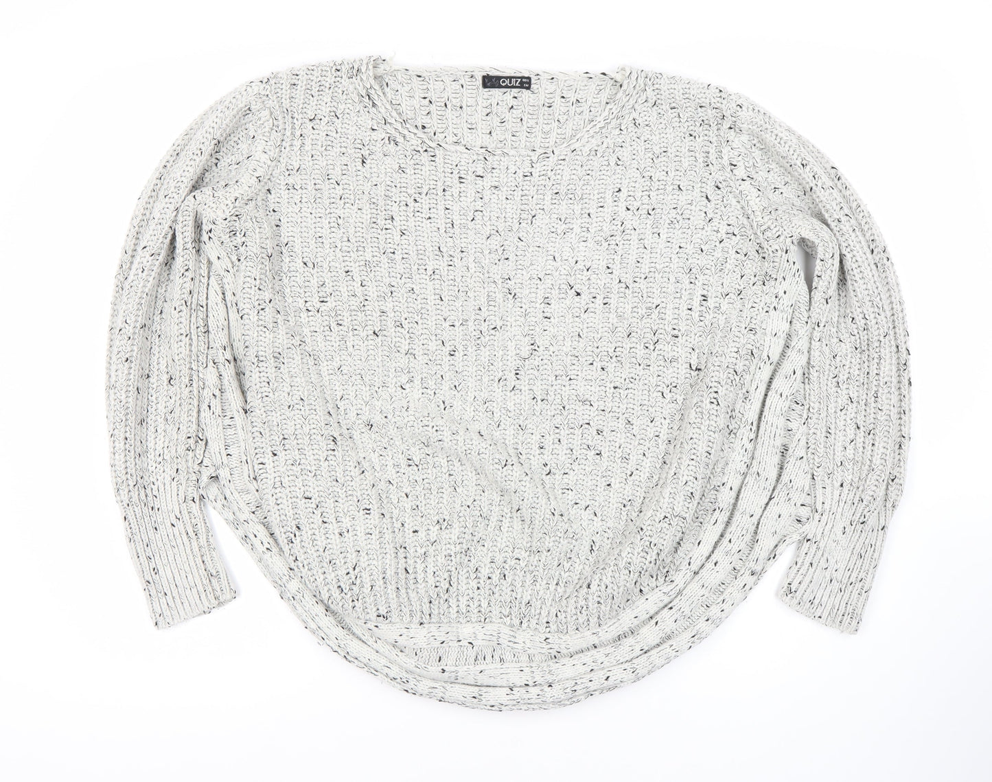 Quiz Women's White Knit Pullover Jumper, Size 16
