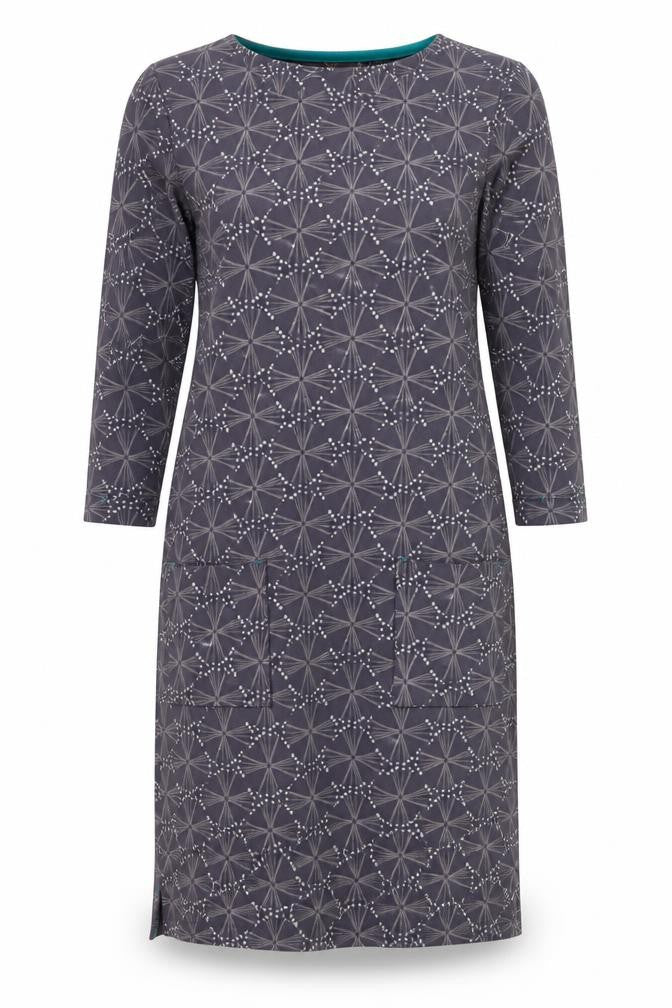 White Stuff Women's Grey Geometric Dress UK 6