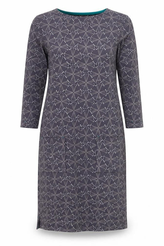 White Stuff Women's Grey Geometric Dress UK 6