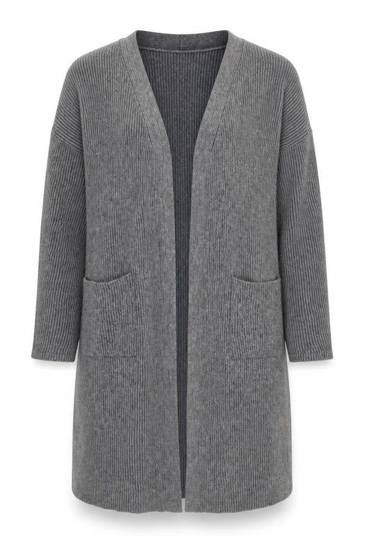 Front view of French Connection Women's Grey Cardigan, size S, Autumn/Winter