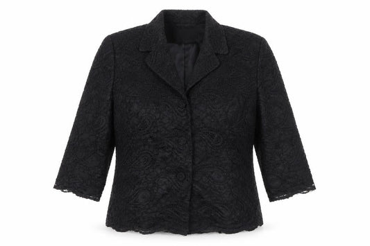 Precis Petite Women's Black Lace Suit Jacket Size 10