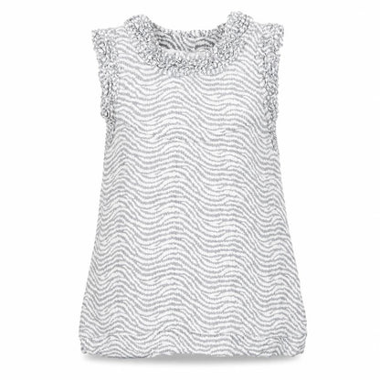 Front view of French Connection Women's White Striped Blouse -, size 10