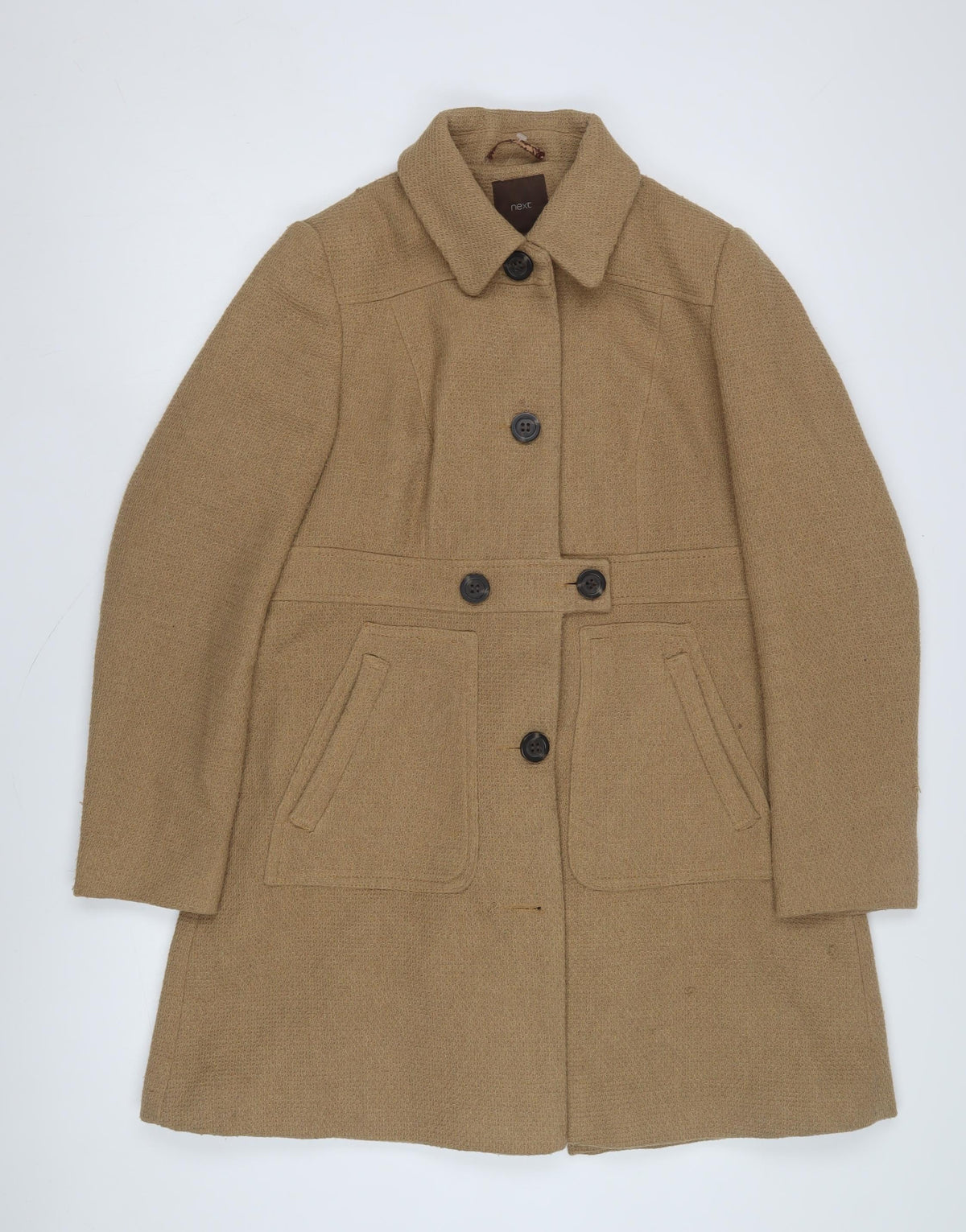 Next Women's Beige Overcoat Wool Size 12