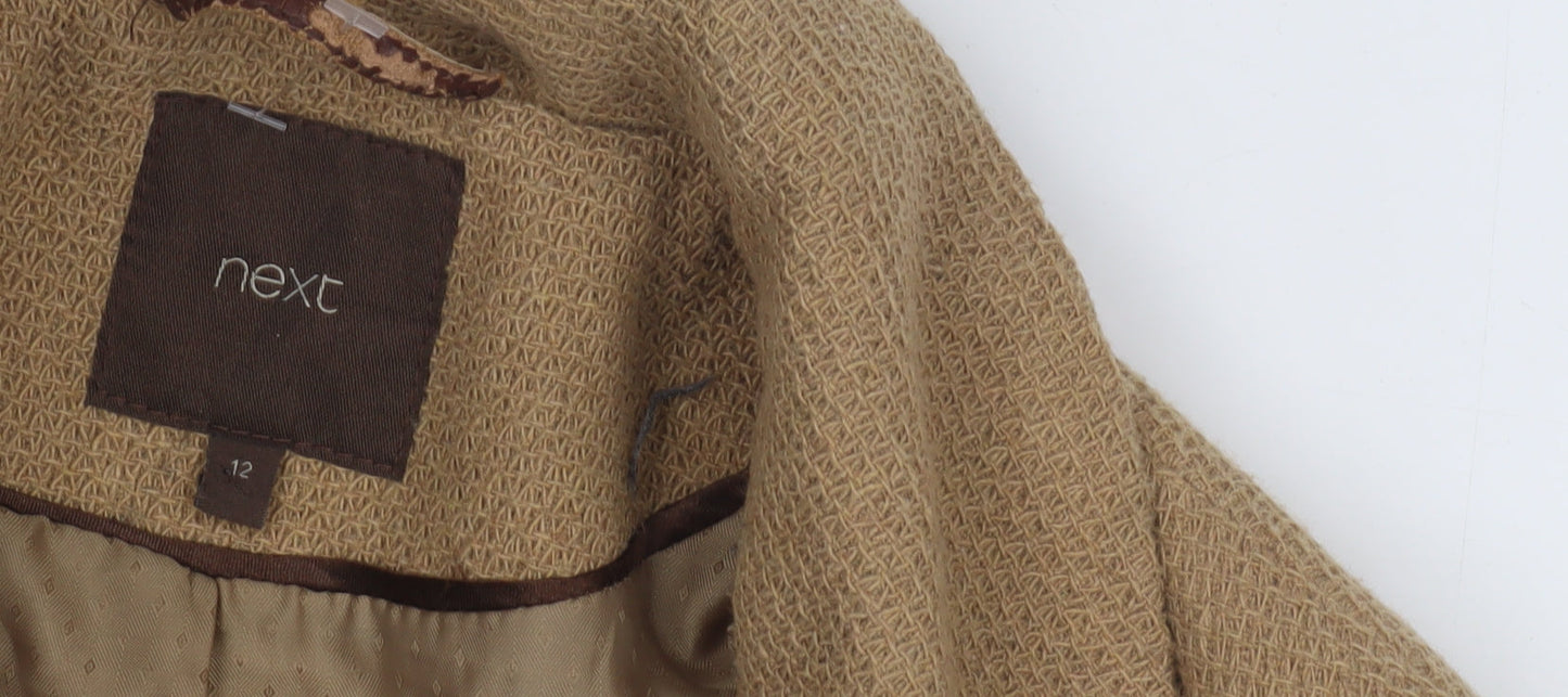 Next Women's Beige Overcoat Wool Size 12