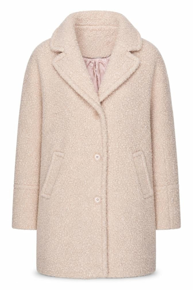 Oasis Women's Beige Mid-Length Wool Overcoat S