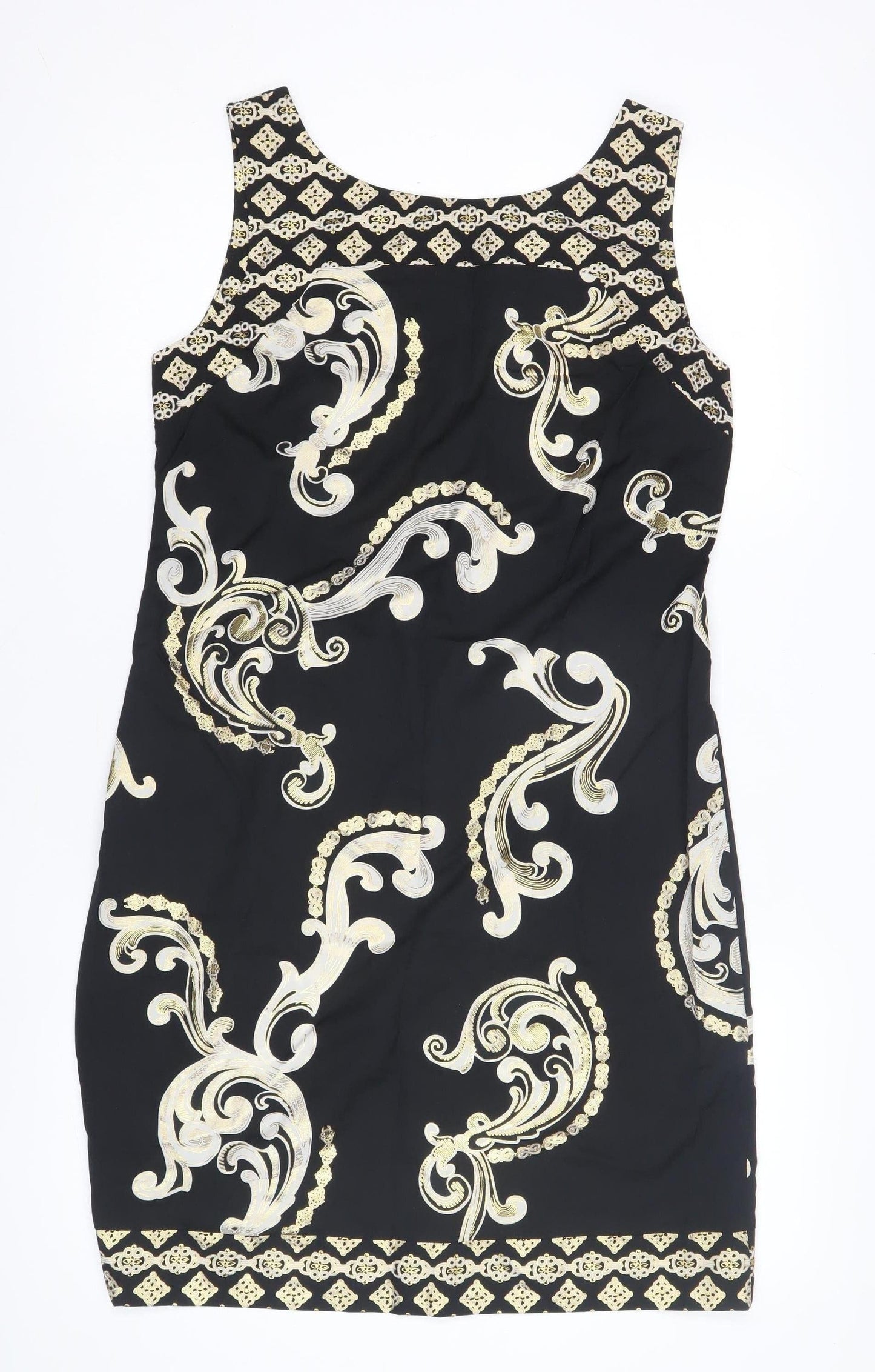 Wallis Women's Black Paisley Sheath Dress Size 12