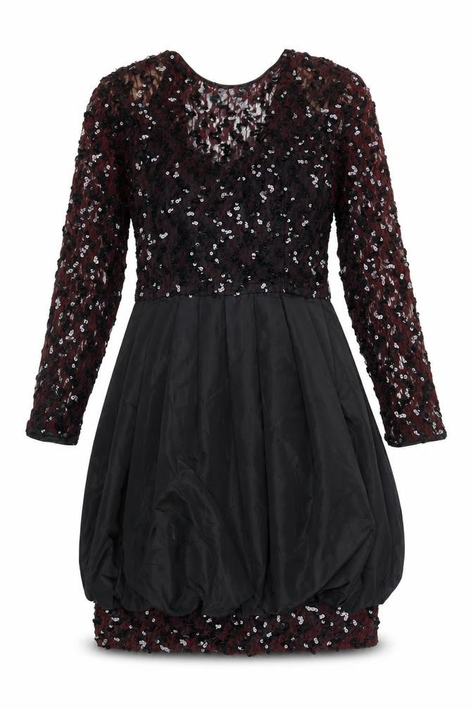 After Five Women's Black Long Sleeve Sequin Dress