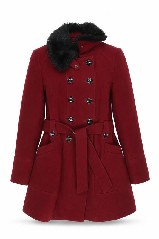 Noelia Women's Red Wool Pea Coat Size 8