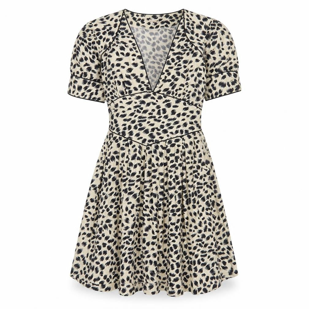 Trollied Dolly Women’s Beige A-Line Animal Print Dress