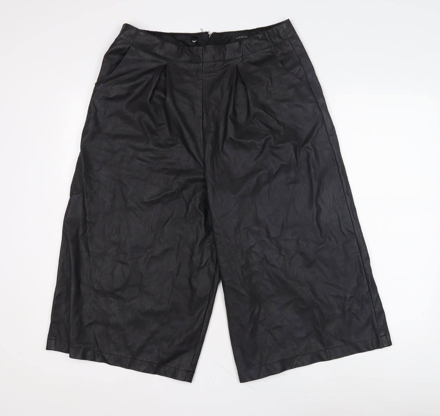 River Island Women's Black Pleated Trousers - Size 14