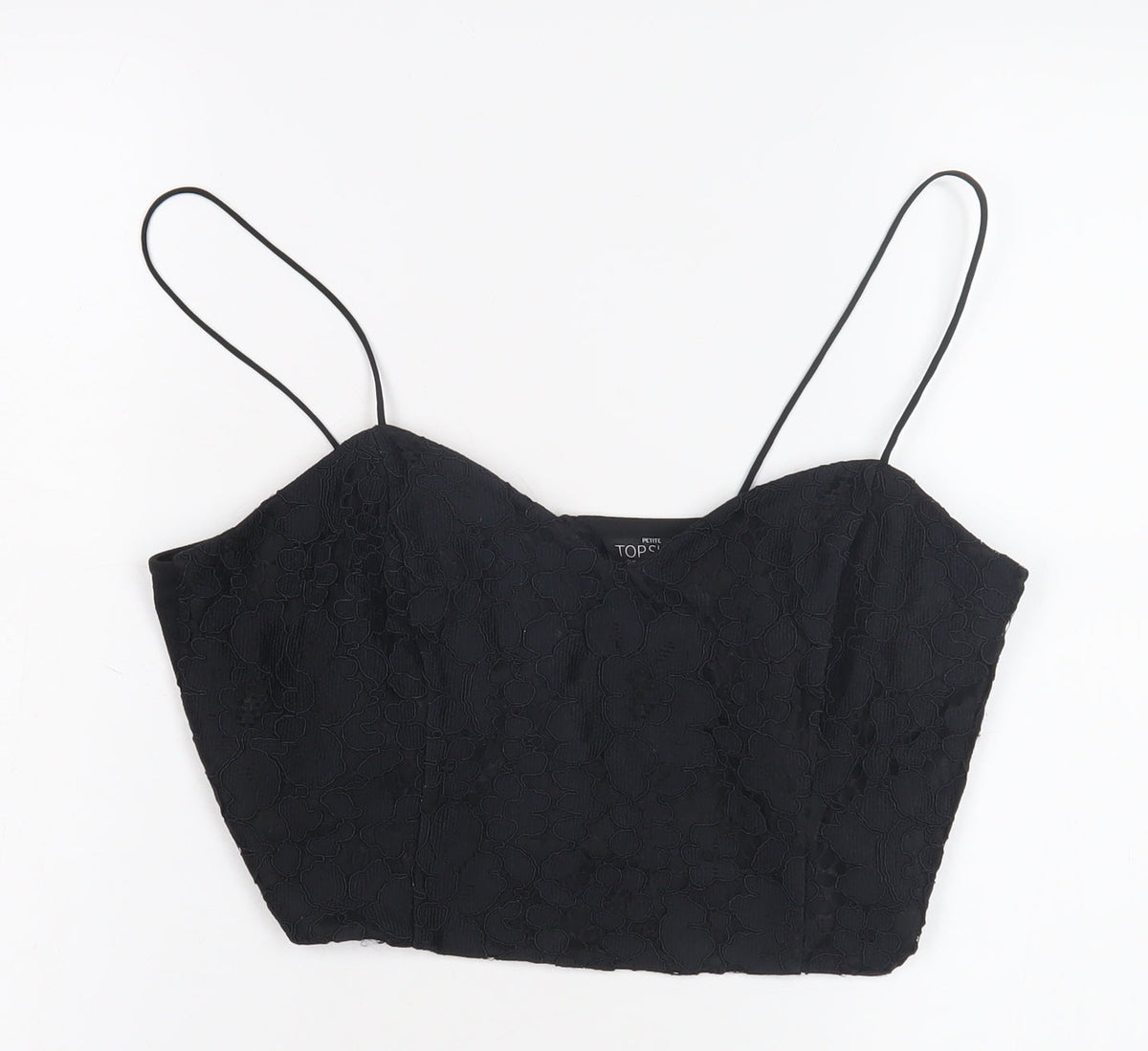 Topshop Women's Black Cropped Camisole UK 14 Petite