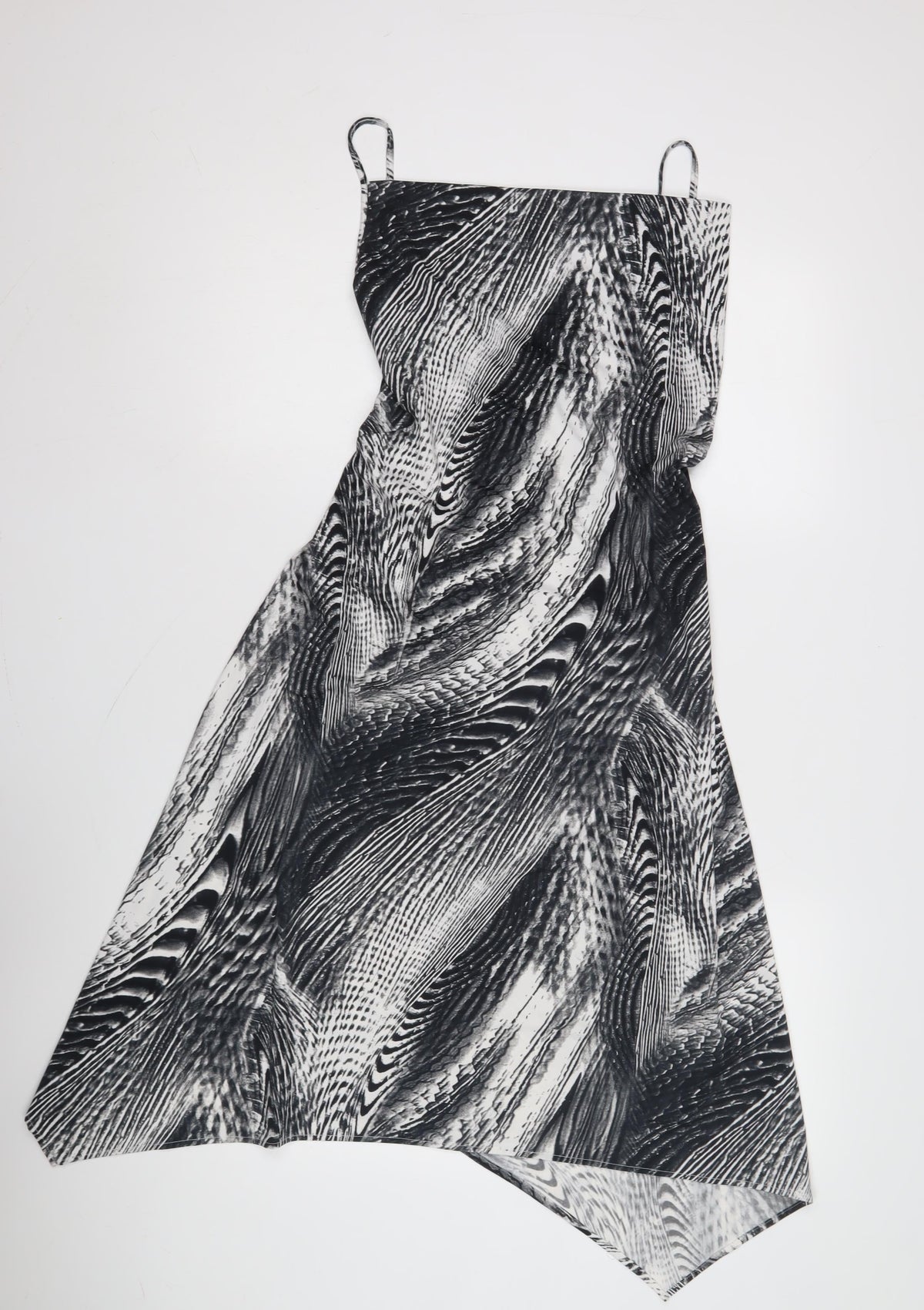 MNG Women's Black Geometric Slip Dress Size 8