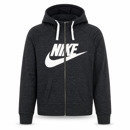 Front view of Nike boys’ black full zip hoodie s - casual style