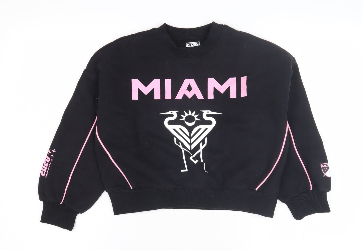 MLS Girls Black Pullover Sweatshirt 8-9 Years Graphic Print