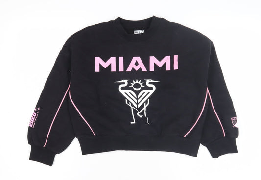 MLS Girls Black Pullover Sweatshirt 8-9 Years Graphic Print