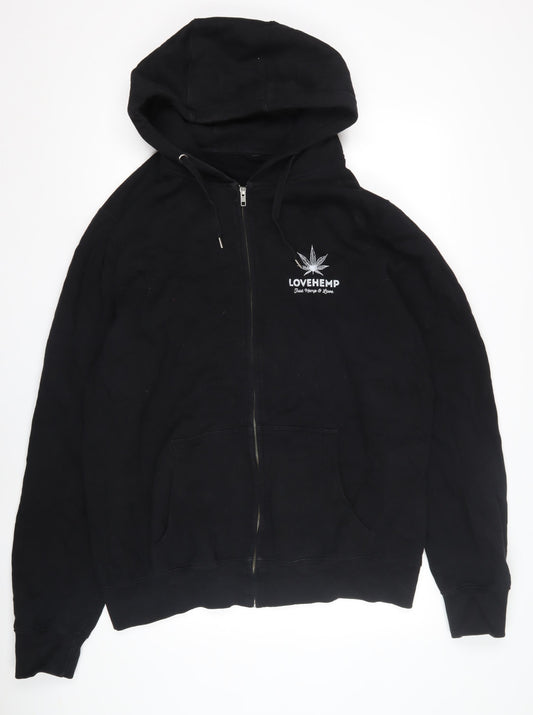 Men's Black Full Zip Nature Hoodie