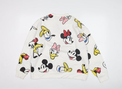 Preloved Disney Women's White Cartoon Pullover Sweatshirt Size S - Back