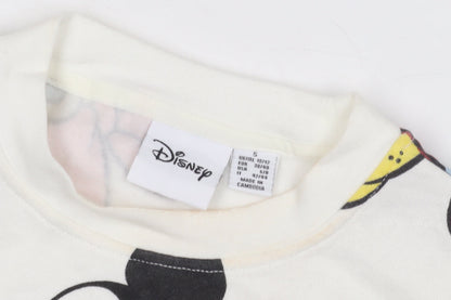 Preloved Disney Women's White Cartoon Pullover Sweatshirt Size S - Detail